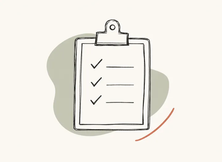 Hand-drawn clipboard illustration